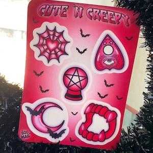 cute n creepy mini sticker sheet