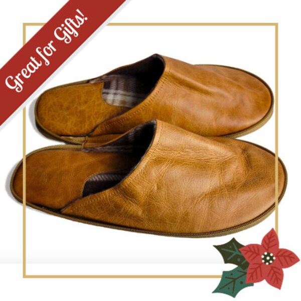 Leather Slippers Etsy