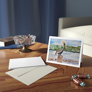 Birthday Greeting Cards Set - Pelican Design, Unique Cards for All Occasions, Hand-painted Art, Eco-friendly, Perfect for Friends & Family
