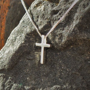 Small Cross Necklace | Silver Cross Necklace | Platinum Covered Silver | Protecting Wildlife | 925 Sterling Silver | Dainty Cute Cross