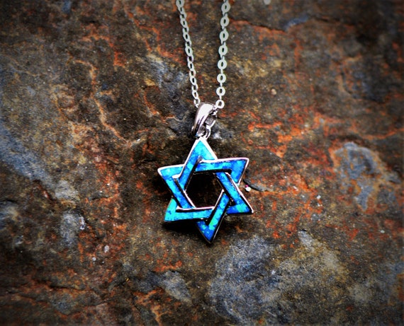 Opal star of david necklace deals