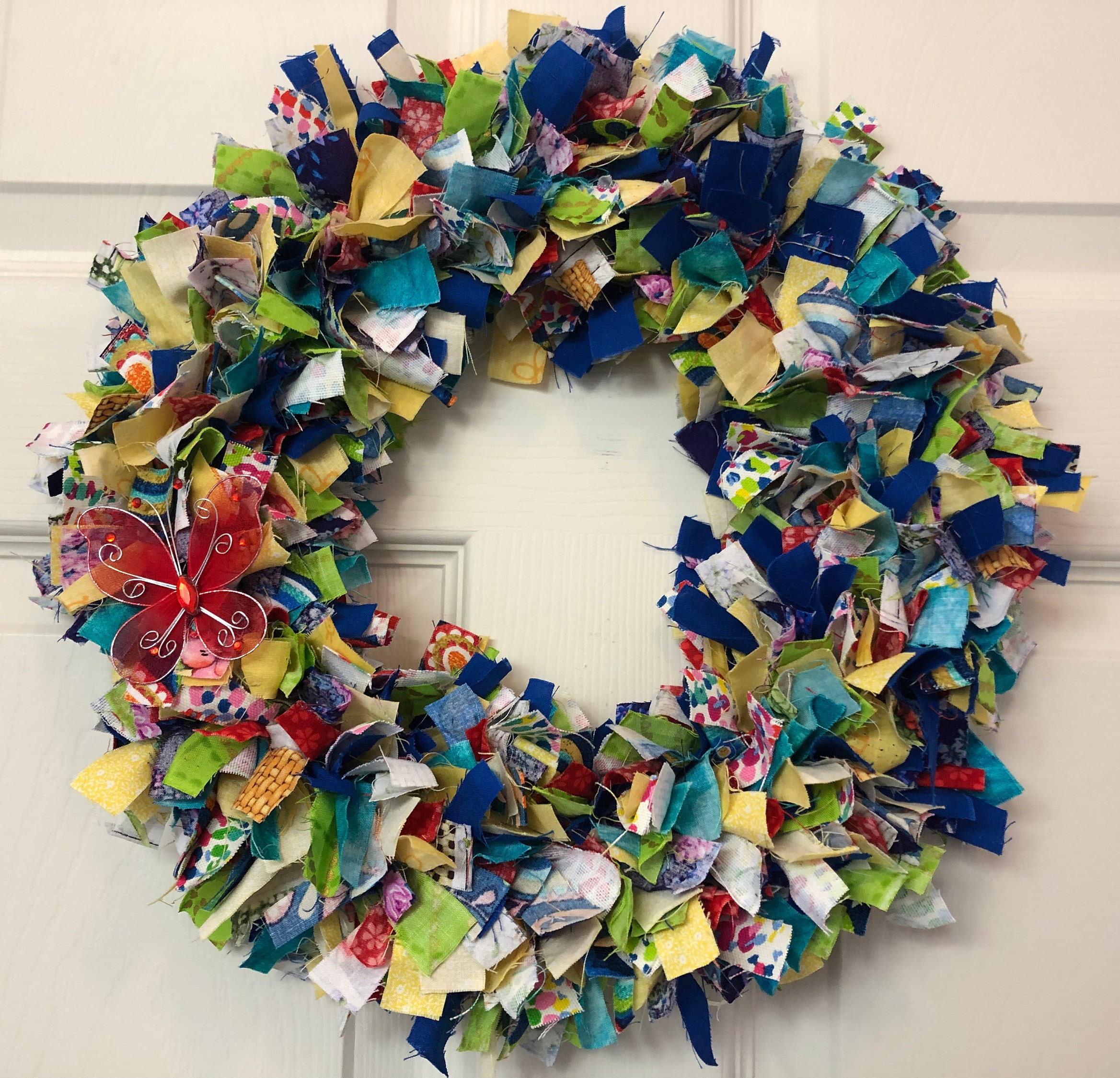 Summer Rag Wreath Patterns Summer Large Rag Wreath - Etsy