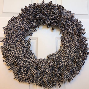 Country Check Lg Rag Wreath