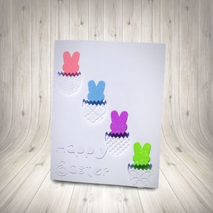 Peep Inspired Happy Easter Card, Tarjeta en blanco, Lindo, Tarjeta de felicitación