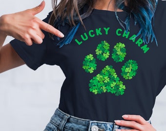 Lucky Charm Paw- Tornado Alley Bulldog Rescue Tee- Mens t shirt / Ladies slim cut / Ringspun T shirt /