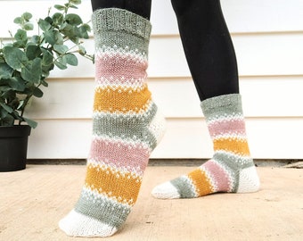 Chaussettes de quatuor/ Motif de chaussettes Colorwork/ Tricot de chaussettes Fair Isle/ Motif de chaussettes Scrappy