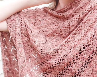 Lace Shawl Knitting Pattern/ The Aisla Shawl/ Intermediate Knitter/ Textured Shawl/ Fall and Winter Knitwear/ Wrap Knitting Pattern