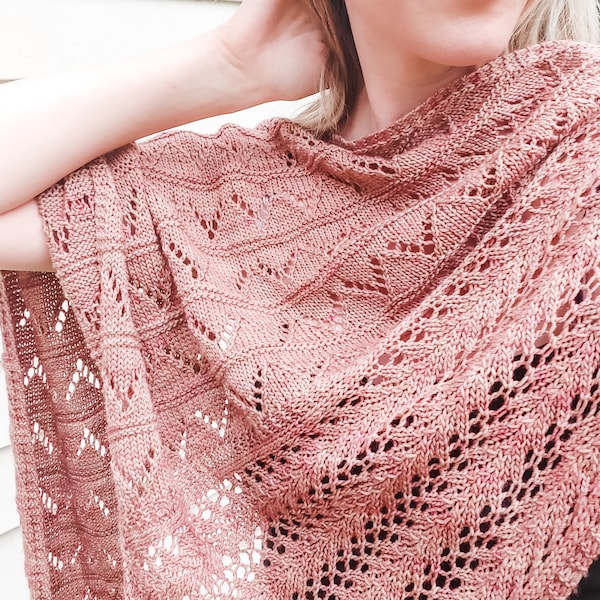 Lace Shawl Knitting Pattern/ The Aisla Shawl/ Intermediate Knitter/ Textured Shawl/ Fall and Winter Knitwear/ Wrap Knitting Pattern