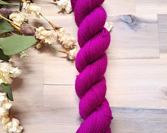 Yarn Destash - 50g Skein, Superwash Merino and Nylon, Sock Yarn 2 Ply Hue Loco, Fuschia Pink Tonal