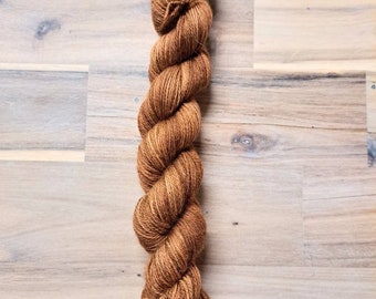 Yarn Destash - 50g Skein, Superwash Merino Tonal Brown, Hand Dyed Yarn, Fingering Weight