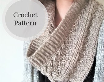 Cowl Crochet Pattern/ The Dublin/ Infinity Scarf Crochet Pattern/ Celtic Weave Crochet Pattern/ Diagonal Weave Crochet Pattern