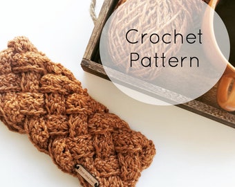 Braided Crochet Headband Pattern/ 5 Strand Braided Crochet Headband/ Earwarmer Crochet Pattern/ The Sorcha Headband