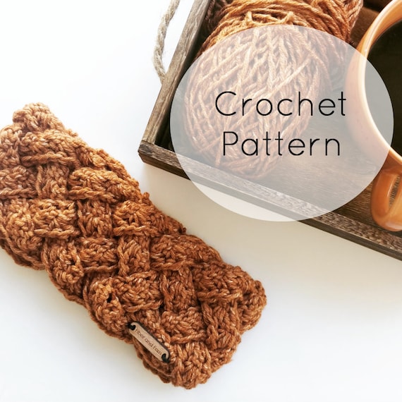 Braided Crochet Headband Pattern/ 5 Strand Braided Crochet Headband/ Earwarmer Crochet Pattern/ The Sorcha Headband