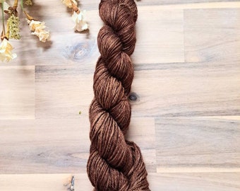 Yarn Destash - 50g Skein, Worsted Weight Dark Brown, Superwash Merino