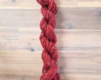 Yarn Destash - Deep Red Tweed, 50g Skein, DK Weight Superwash Merino