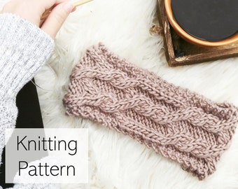 Knitted Headband Pattern/ Headband/ Cable Earwarmer Knitting Pattern/ Intermediate Knitting Pattern/ Quick Knits/ The Posie Headband/