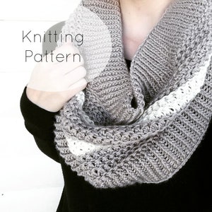 Easy Cowl Knitting Pattern/ Womens Striped Cowl Knitting Pattern/ Infinity Scarf Pattern/ Winter Accessories Knitted Pattern/ The Vienna Cow