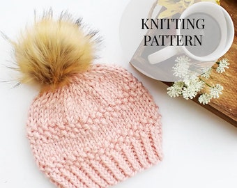 Easy Knitting Pattern/ Beginner Hat Pattern/ Beginner Beanie/ Easy Toque Knitted Women's Beanie/ The Gamora Beanie/Super Bulky Yarn