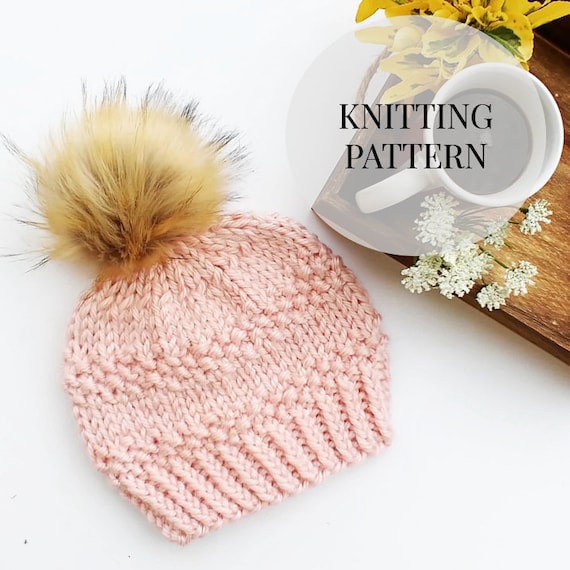 Easy Knitting Pattern Beginner Hat Pattern Beginner Beanie Easy Toque Knitted Women S Beanie The Gamora Beanie Seed Stitch Bulky Yarn
