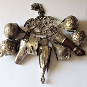 Huge Antique Silver Penca de Balangandan, Brazil
