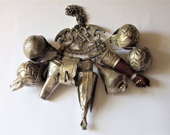Huge Antique Silver Penca de Balangandan, Brazil