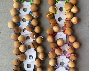 Wooden bead hair ties, hair elastic, hair binder, hair tie with beads, hair tie with balls, knocker bead hair ties