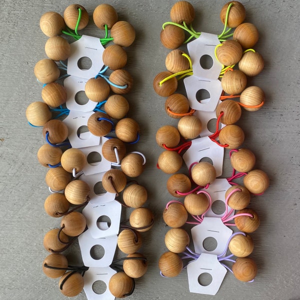 Wooden bead hair ties, hair elastic, hair binder, hair tie with beads, hair tie with balls, knocker bead hair ties