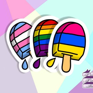 Pride Pop Aufkleber | LGBT-Flagge | LGBTQIA+ | Lesbisch Schwul Bi Trans Queer | Geschenk | Valentinstag | Laptop-Aufkleber | Wasserfester Aufkleber | Magnet