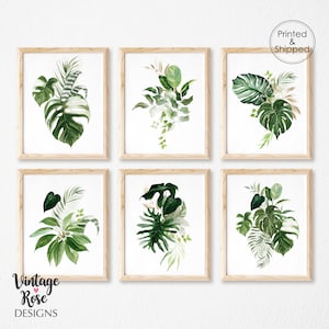 Tropical Leaf Print, A3 Set of Prints, Tropical Leaves, Tropical Wall Art, Green Leaf Print, Green Leaves, Tropical Theme Decor,Leaves Art