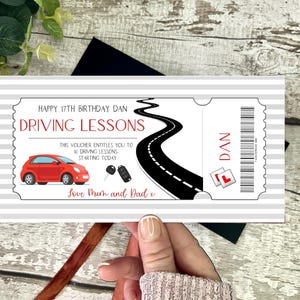 Driving Lessons Gift Voucher, Gift for Teen, 17th Birthday Gift, Driving Lesson Surprise, Gift for Teenager, Learn To Drive Gift