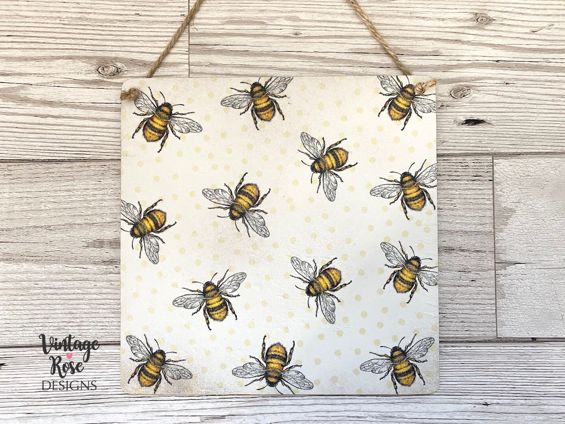 Bee Decor, Bumble Bee Decorations, Bee Wall Art, Hanging Plaque, Rustic
