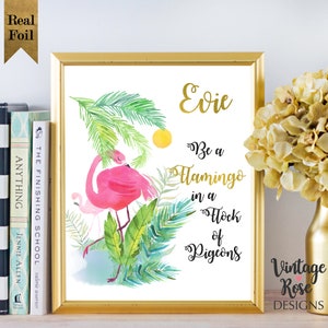 Flamingo Print, Kids room Decor, Personalised Print, Flamingo Wall Art Quote, Rose Gold, Nursery Quote