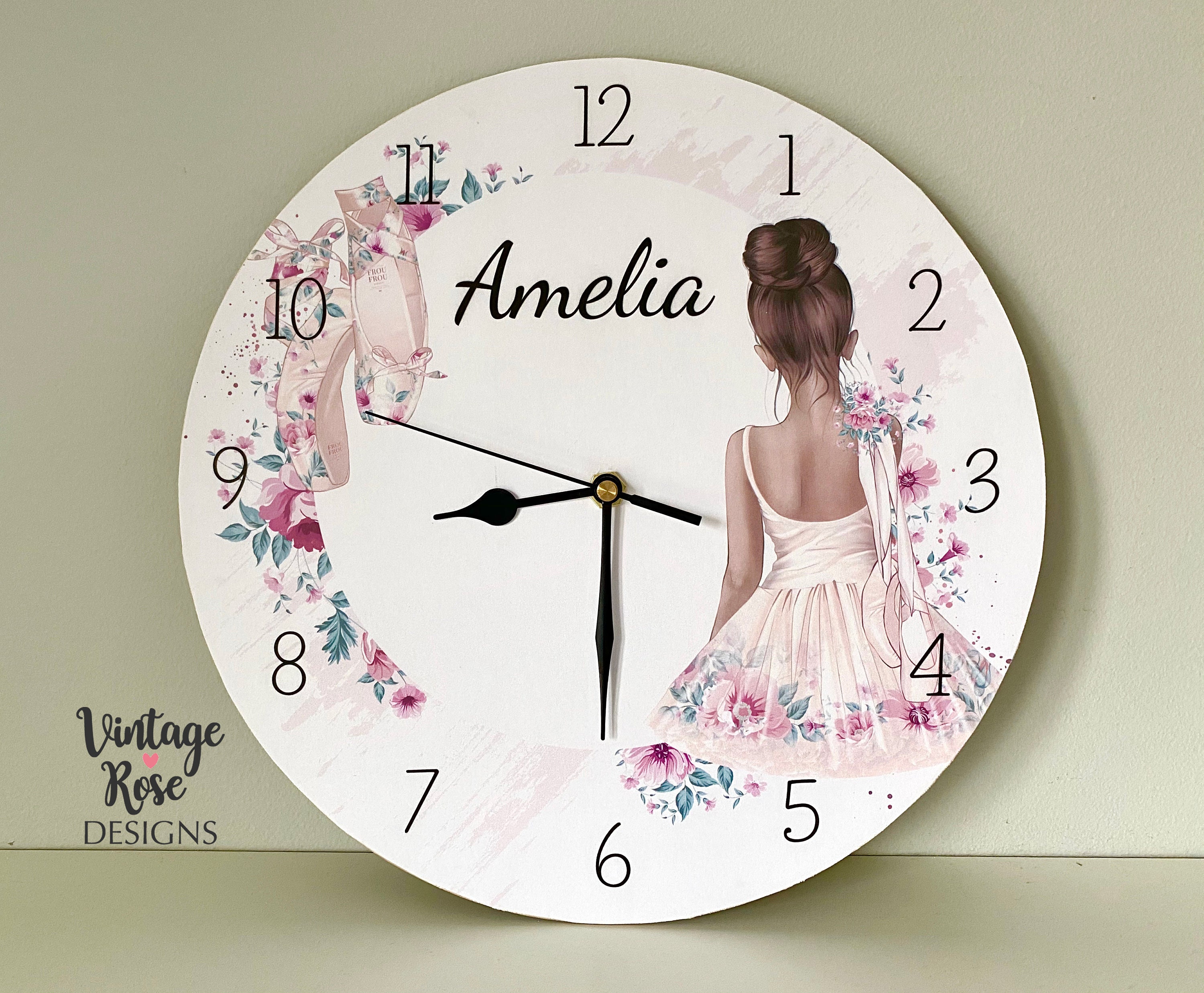 Kinder-Wand-Uhr rosa Wand-Dekor Ballett-Dekor Geschenk für | Etsy