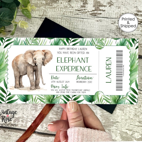 Elephant Encounter Gift Voucher, Animal Feeding, Zoo Voucher, Elephant Fake Ticket, Elephant Experience, Elephant Lover, Kids Gift