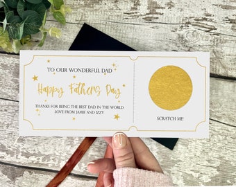 Fathers Day Scratch Card | Fathers Day Voucher | Personalised Scratch Card | Fathers Day Surprise Gift | | Gift for Dad | Gift For Daddy