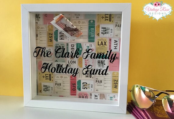 Personalised Money Box Frame Holiday Fund Money Box Gift Frame Saving Box Unique Gift Home Decor 3d Box Frame - 