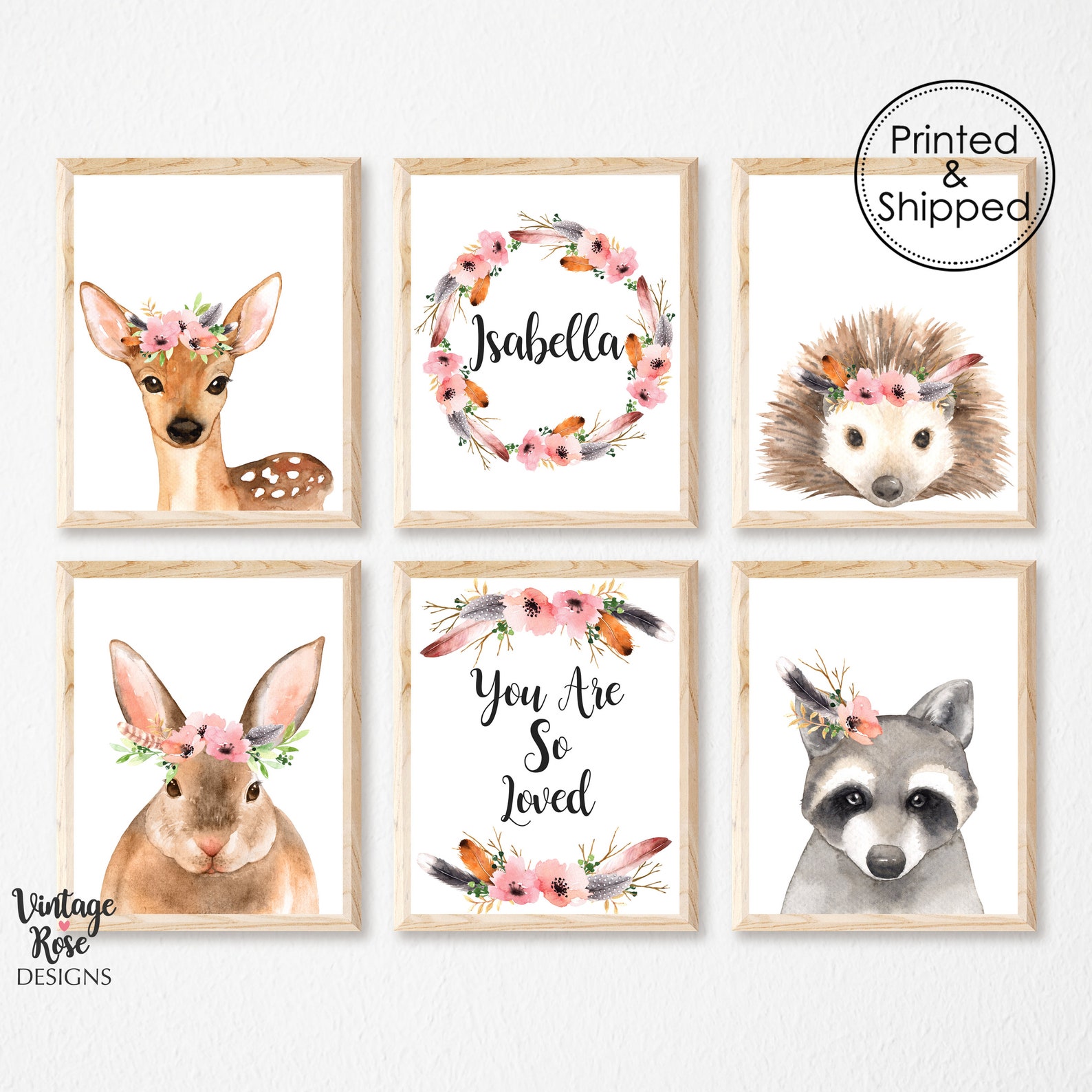 Woodland Nursery Decor Woodland Animals Prints A3 Prints Etsy
