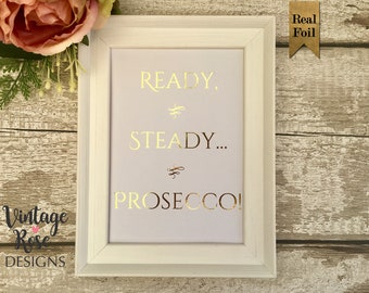Prosecco Wall Quote, Gift for Prosecco Lovers, Gold Foil Print, Kitchen Decor, Prosecco Frame, Prosecco Decoration, New Home Gift