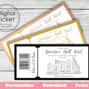 Wochenendausflug-Gutschein, druckbares Ticket, Hotelaufenthalt-Gutschein, digitales Ticket, digitaler Gutschein, Erlebnisgeschenk, Paare Geschenk, Valentinstag