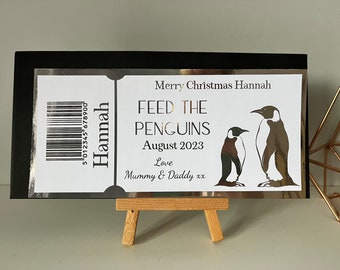 Penguin Feeding Experience Gift Voucher, Animal Feeding, Zoo Voucher, Foil Ticket, Penguin Gift, Gift for Animal Lover, Kids Gift