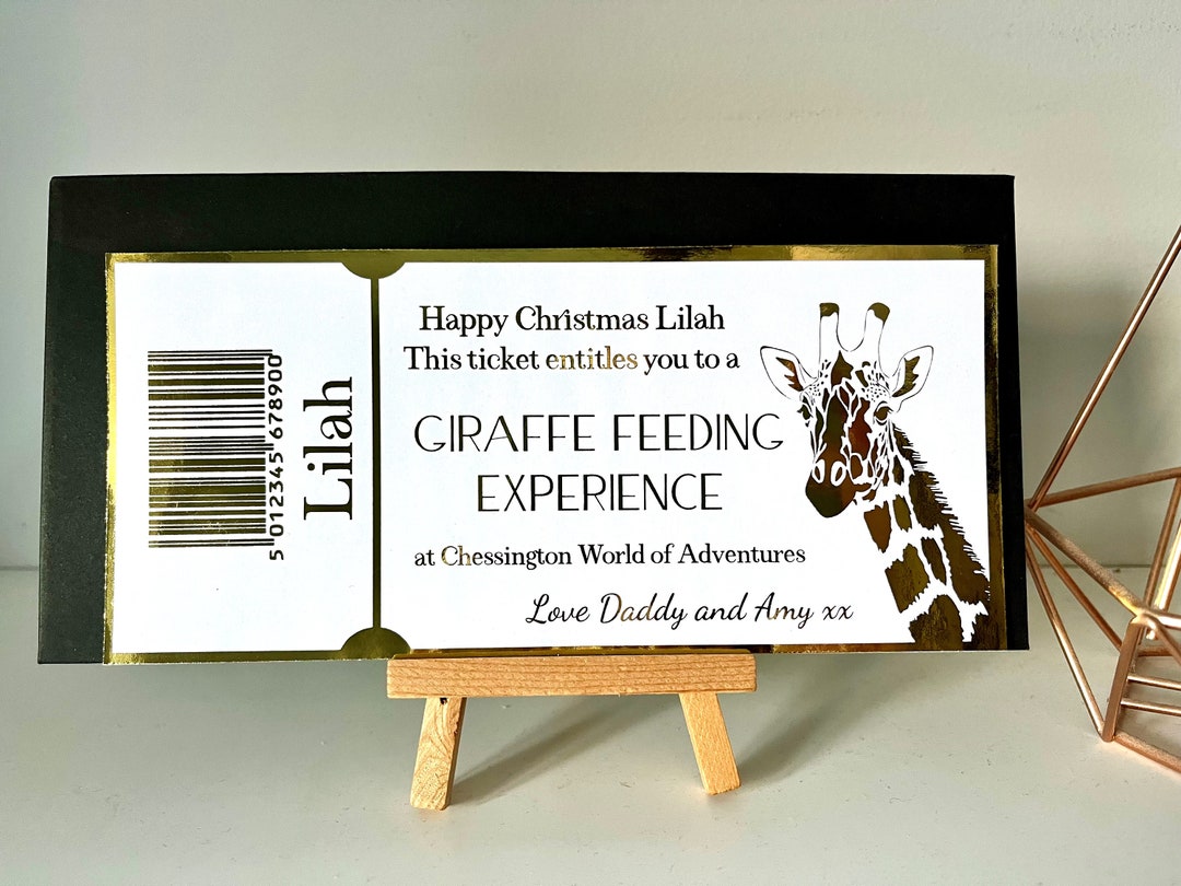 Giraffe Feeding Experience Gift Voucher Animal Feeding Zoo Etsy