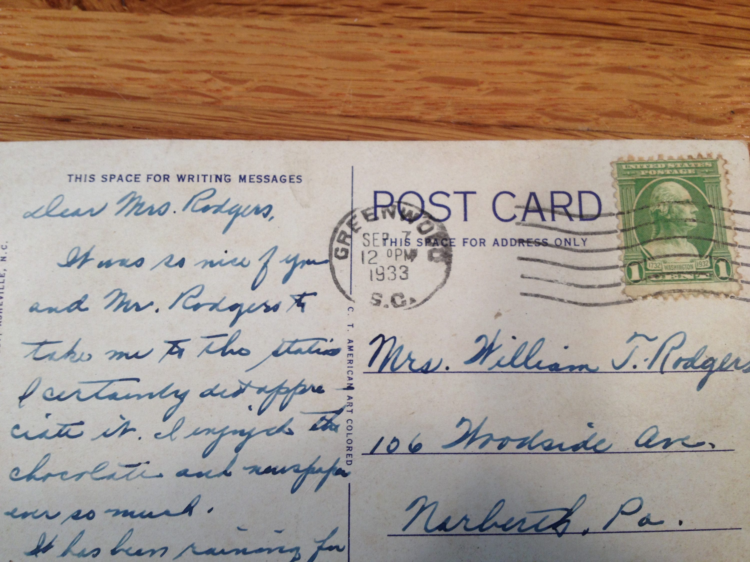 Greenwood, South Carolina Postcardvintage Etsy Sweden