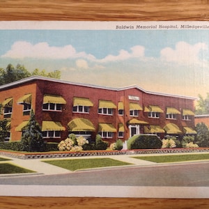Baldwin Memorial Hospital-Milledgeville Georgia-Vintage Postkarte
