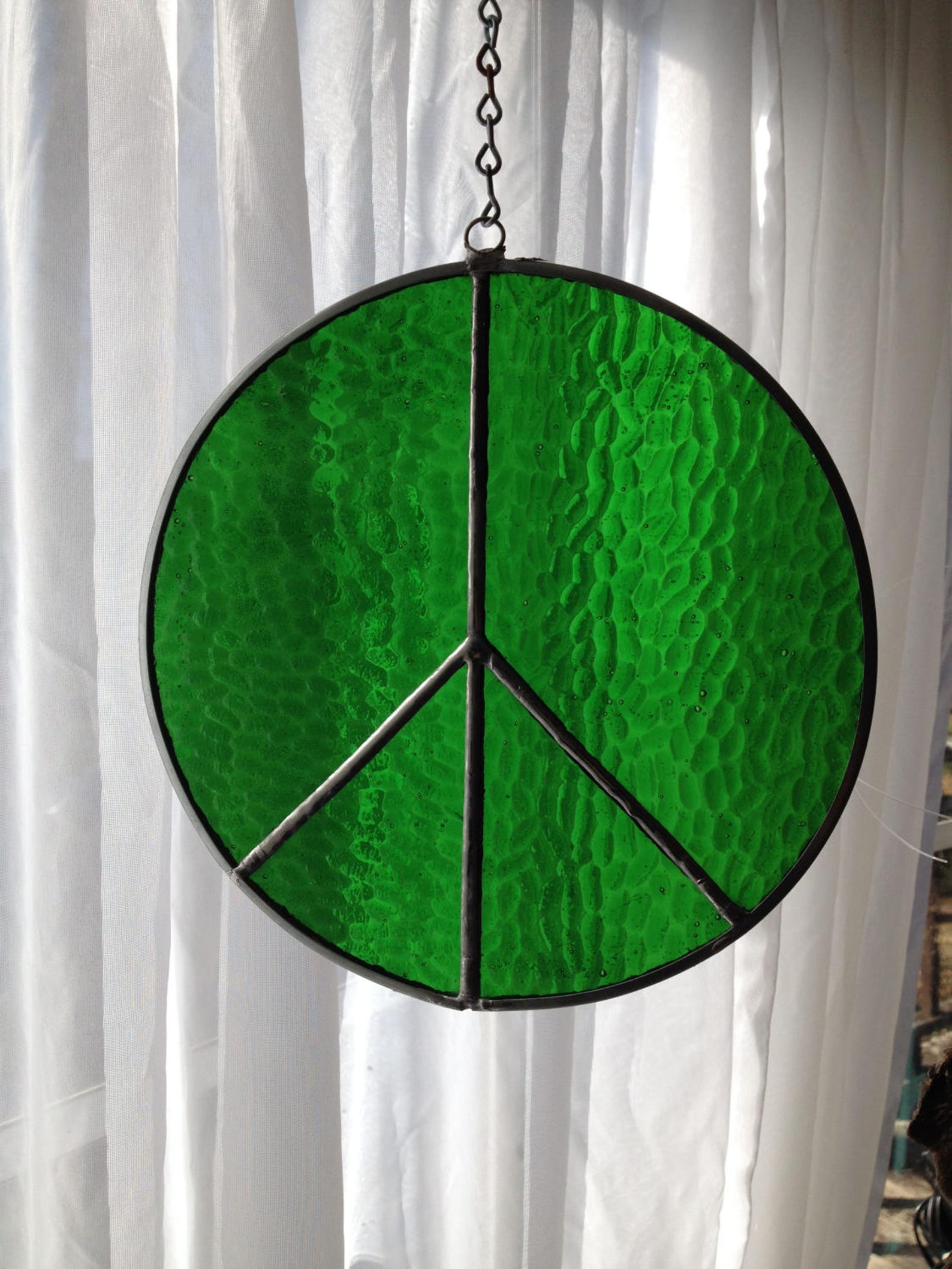 Green Peace Sign stained Glass-8 - Etsy