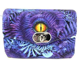 Monstruo de Ojos de Dragón, Dinosaurio, Oscuro, Espeluznante, Hecho a Mano / Cartera de Acordeón / Mini Cartera / Organizador / Bolso de Mano / 5 1/2 x 4"