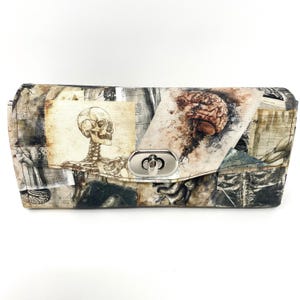 Monedero/Organizador/Cartera de Acordeón/Esqueleto/Cementerio/Criatura de la Muerte/Análisis/Esqueleto/Hecho a mano/Contiene teléfono celular/Listo para enviar