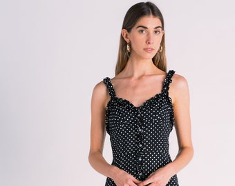Polka Dot Mini Dress by TANROH womenswear/ women's fashion/women's clothing