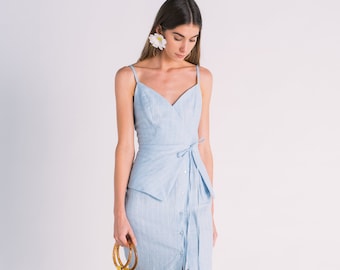 Linen Button-down Dress by TANROH womenswear/ women's fashion/women's clothing