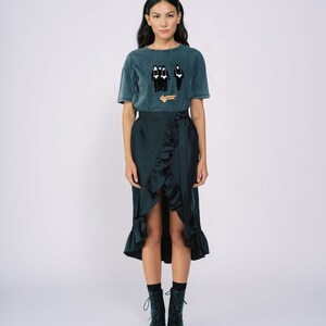 Taffeta Wrap Skirt in Black by TANROH womenswear/ women's fashion/women's clothing image 2