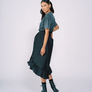 Taffeta Wrap Skirt in Black by TANROH womenswear/ women's fashion/women's clothing image 4